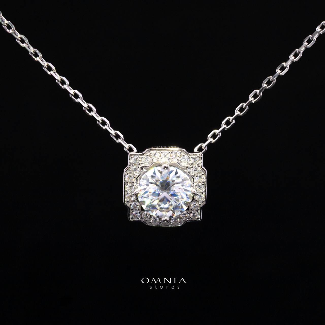 Trina White Moissanite Necklace, Earrings & Ring Set RD 6.5mm (1 Carat) in 925 Silver