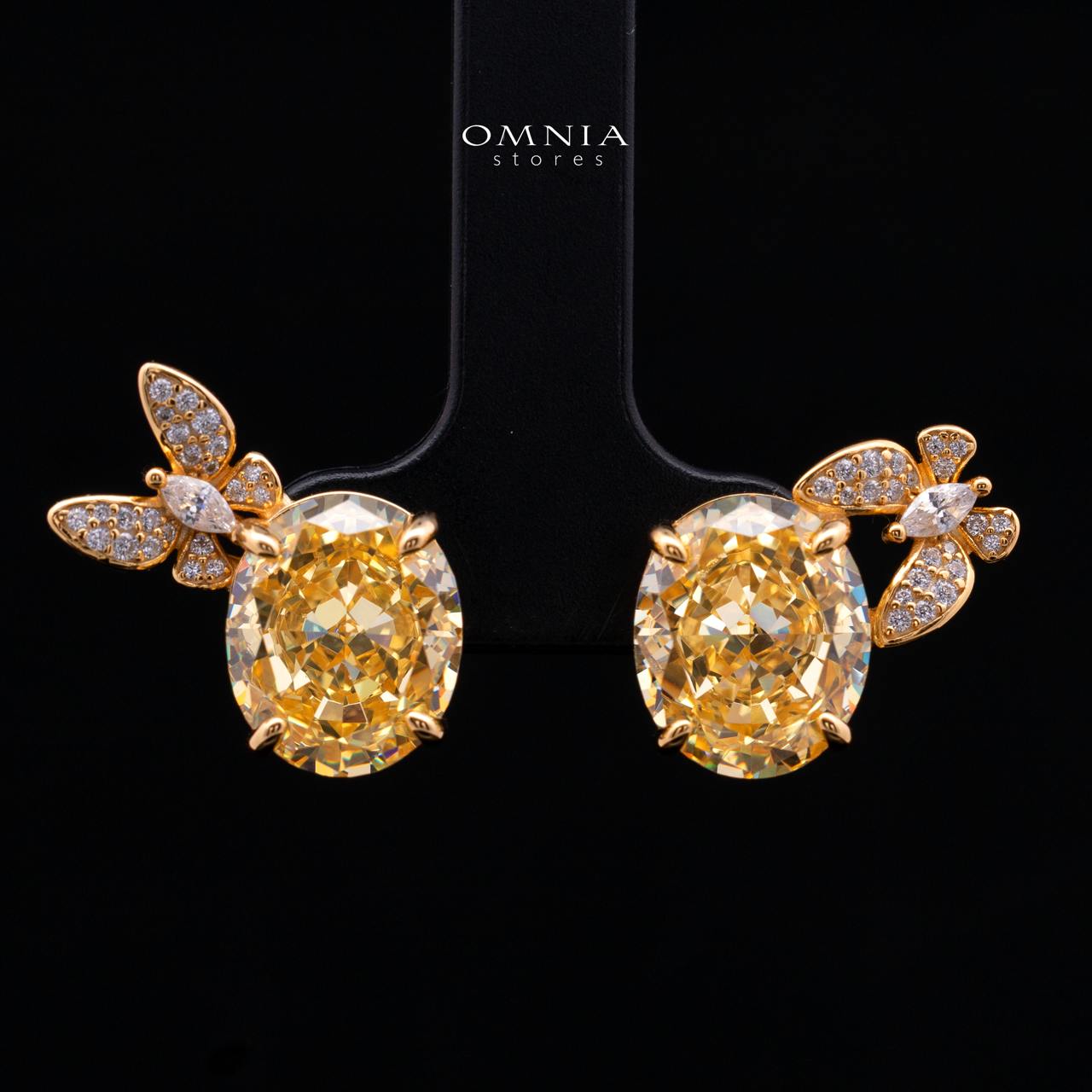 Omnia Maysun Yellow Gold Plated Full Set In 925 Silver High Quality Simulated Diamonds