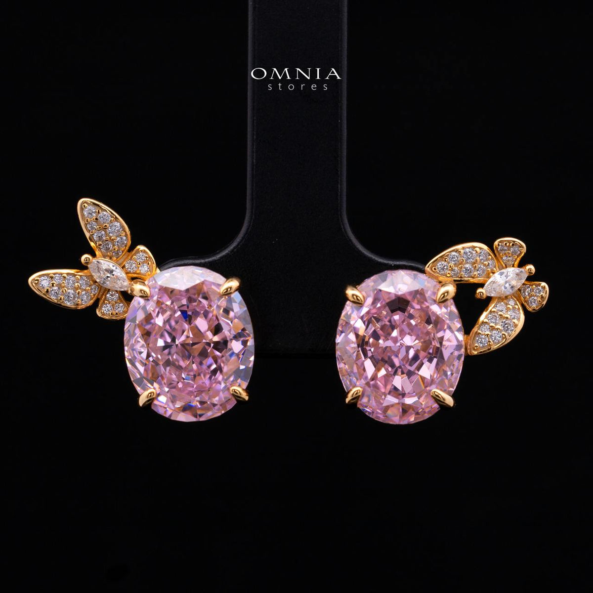 Omnia Maysun Pink Gold Plated Full Set In 925 Silver High Quality Simulated Diamonds