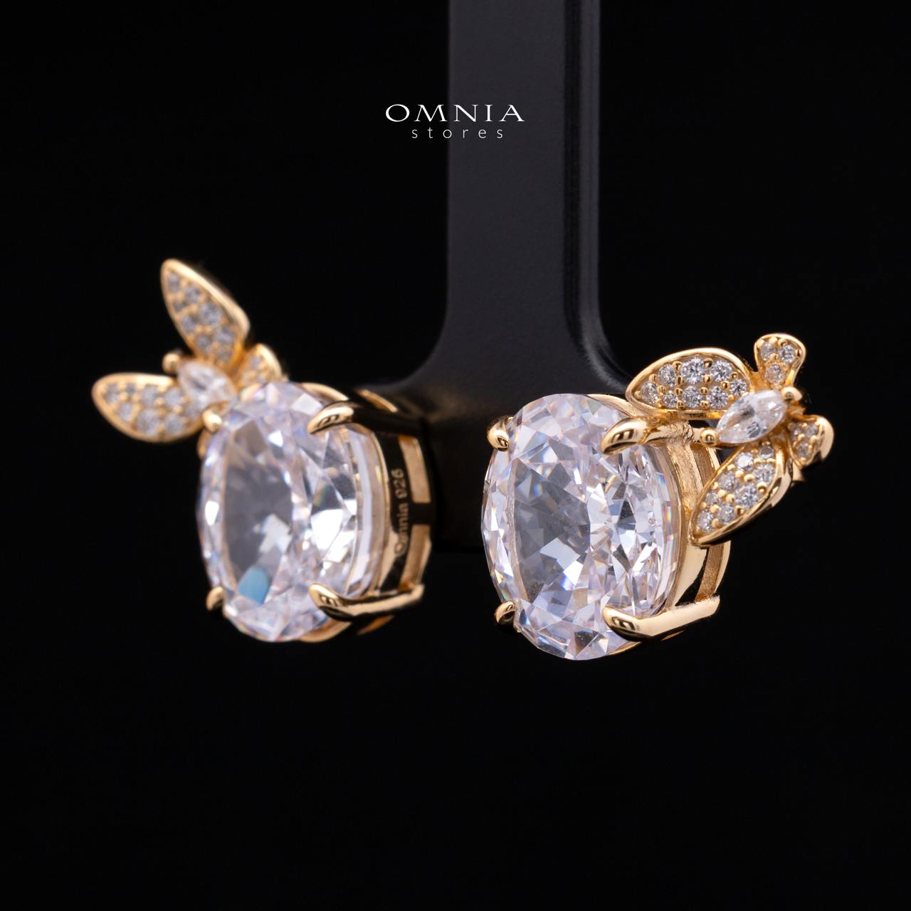 Maysun White Gold-Plated 925 Silver Earrings with Premium Simulated Diamonds