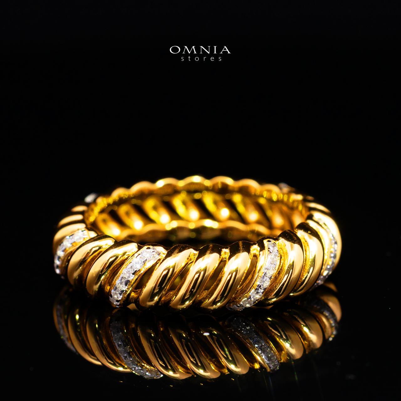 Deanna Gold-Plated Ring in 925 Silver with Premium Simulated Diamonds