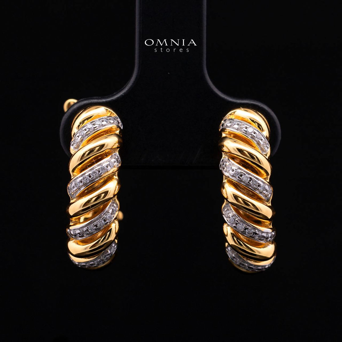 Deanna Gold-Plated Clip-On Earrings in 925 Silver with Premium Simulated Diamonds