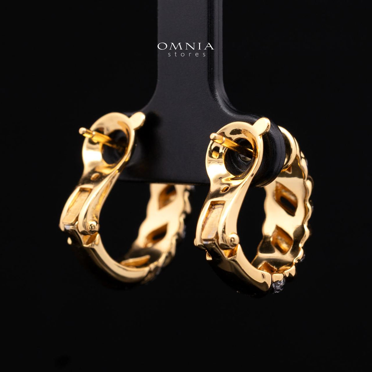Deanna Gold-Plated Clip-On Earrings in 925 Silver with Premium Simulated Diamonds