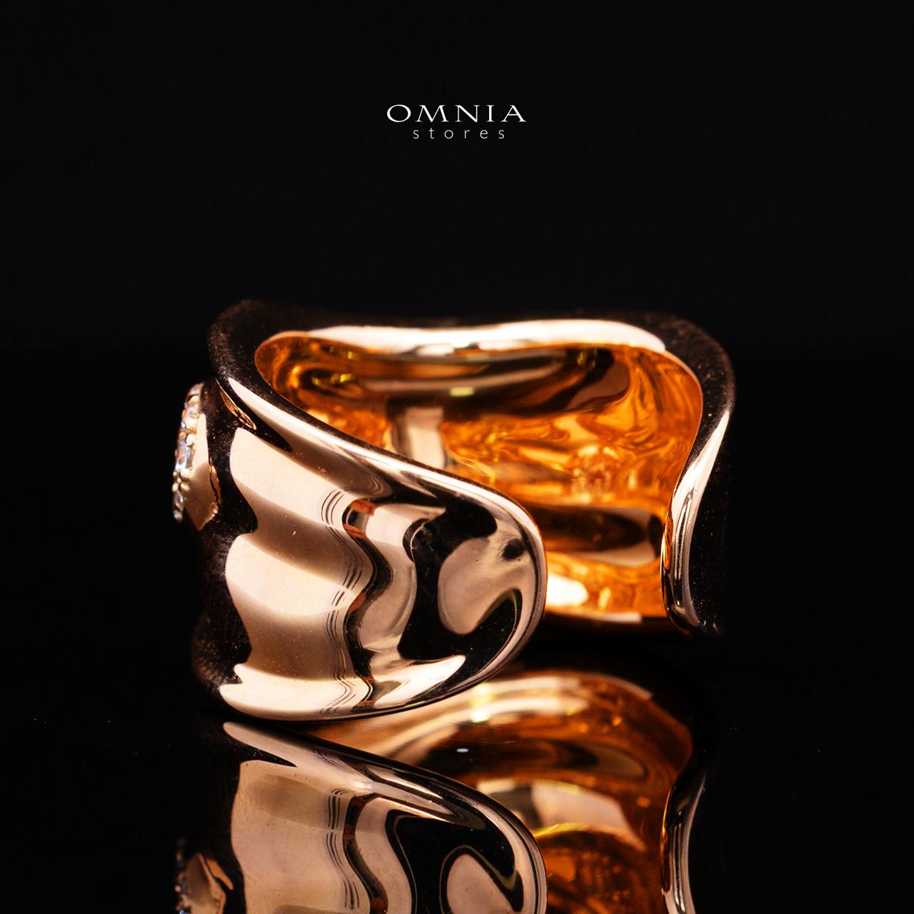 Kaelora Rose Gold Ring with High-Quality Premium Simulated Diamonds in 925 Sterling Silver