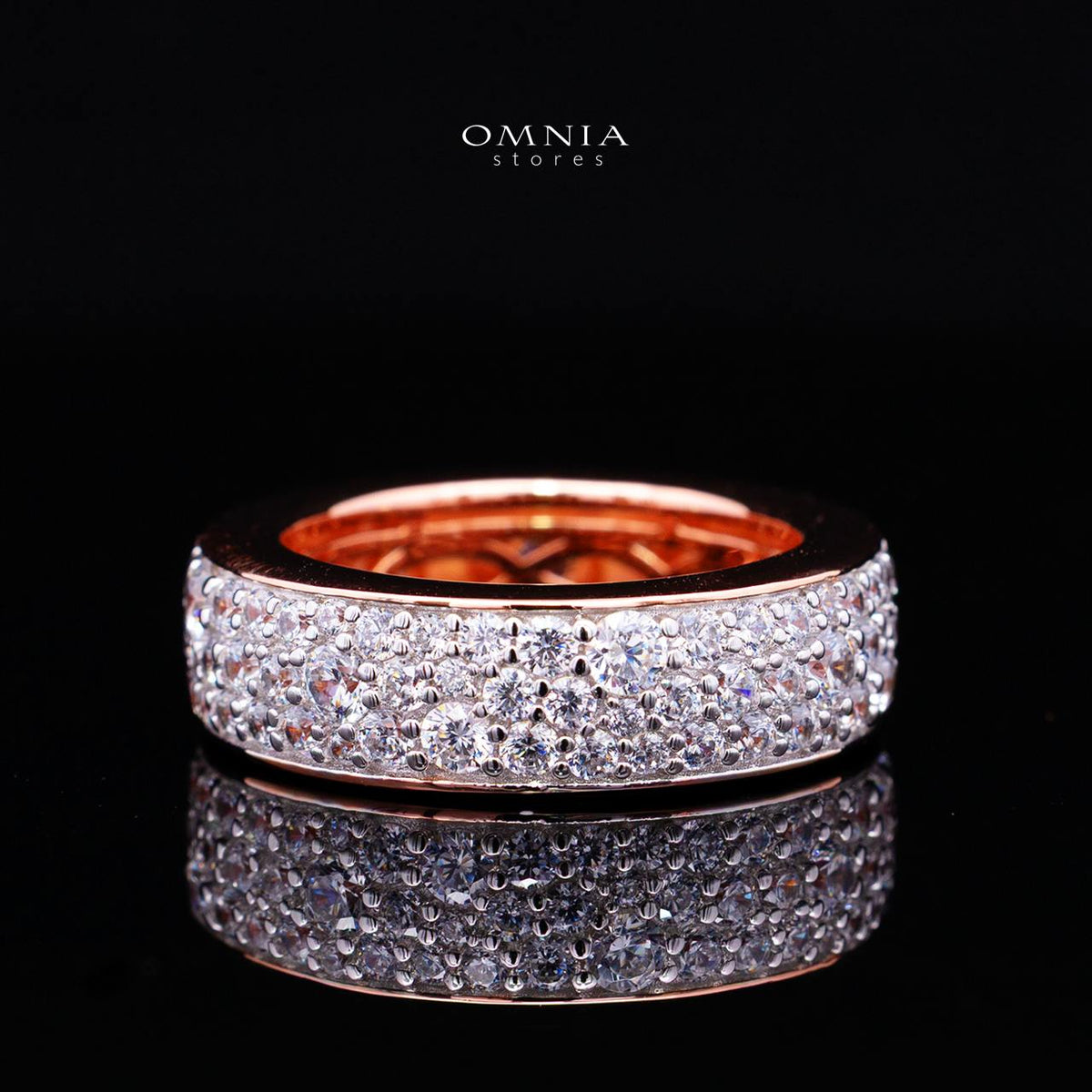 Janna Rose Gold Ring in 925 Silver with Premium Simulated Diamonds