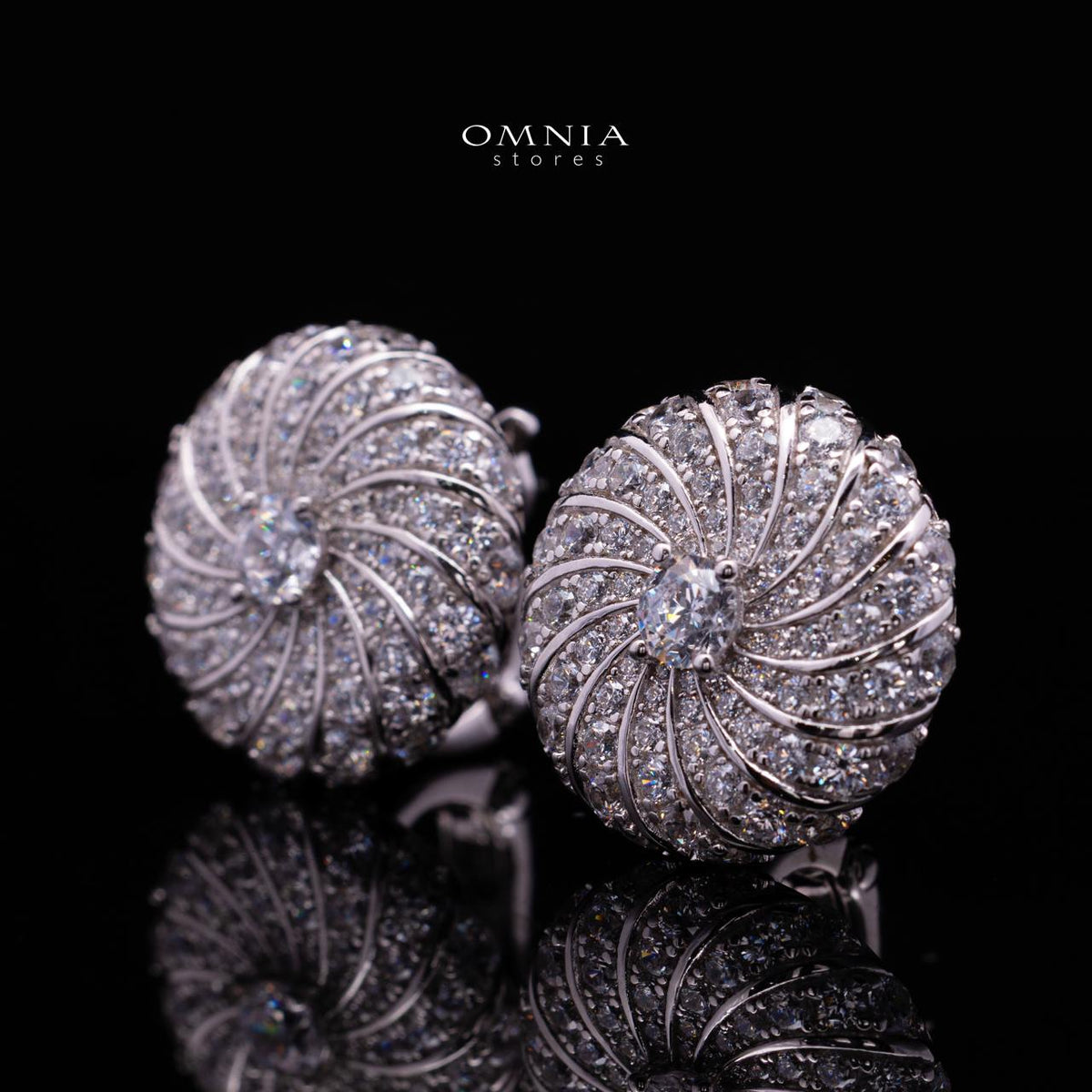 Serenya White Clip-On Earring with Premium Simulated Diamonds in 925 Sterling Silver