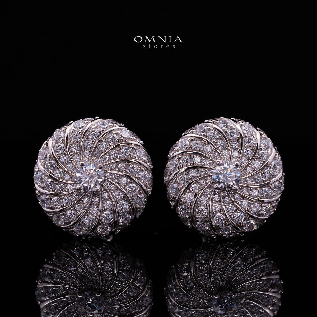 Serenya White Clip-On Earring with Premium Simulated Diamonds in 925 Sterling Silver