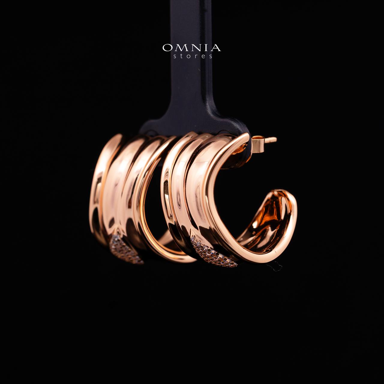 Kaelora Rose Gold Earrings with High-Quality Premium Simulated Diamonds in 925 Sterling Silver