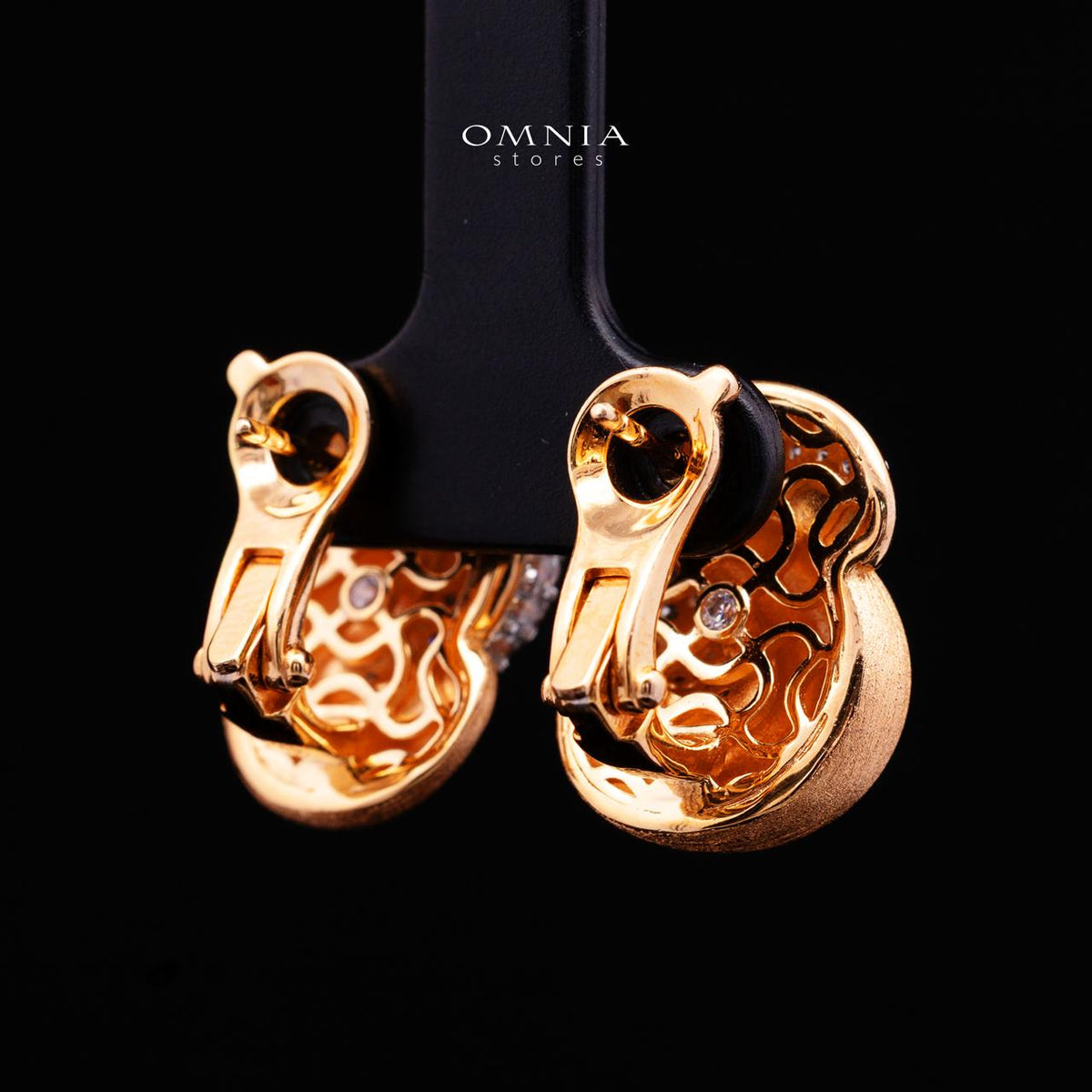 Adaraah Gold-Plated Statement Clip Earrings 925 Sterling Silver | Premium Brilliant-Cut Simulated Diamonds
