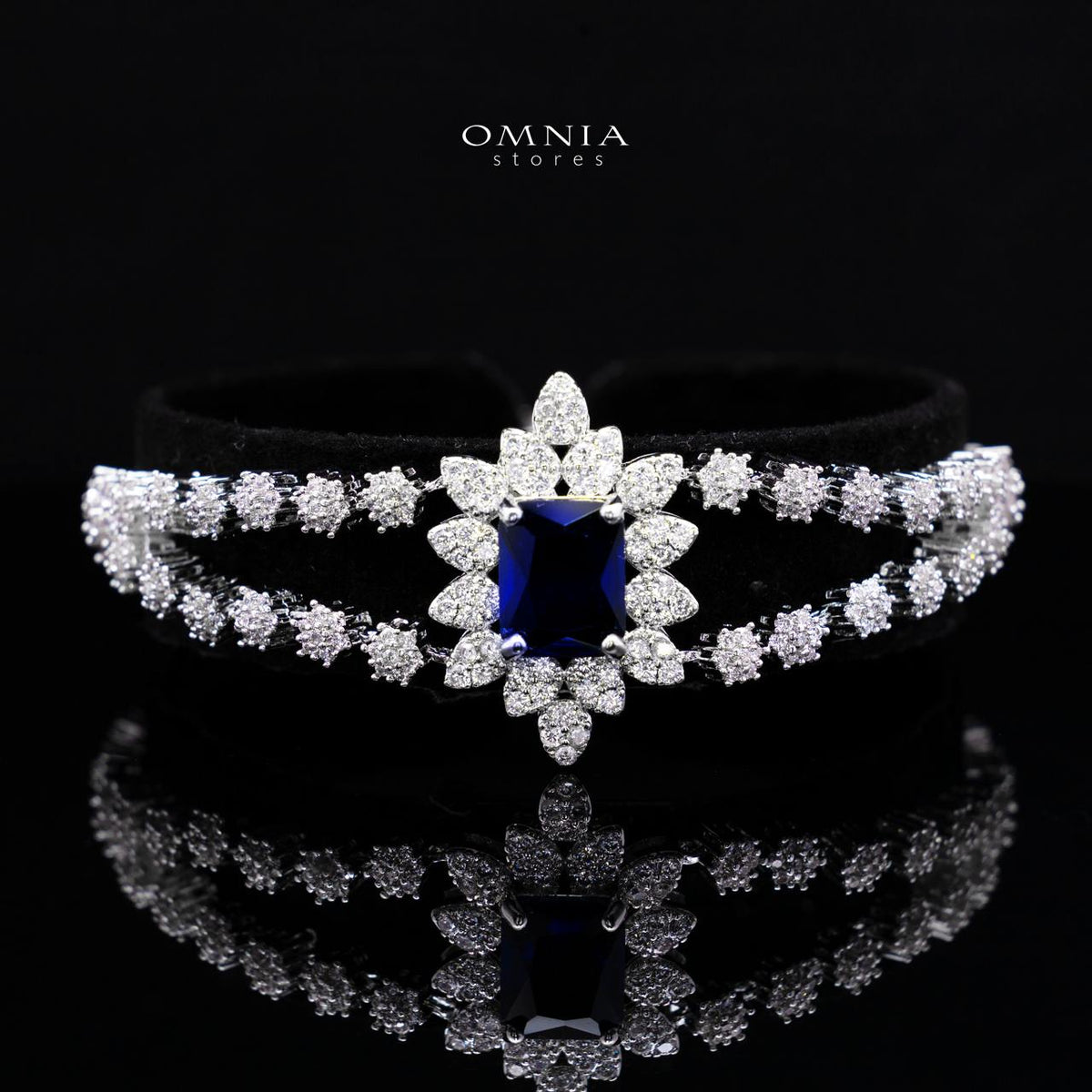 Blair Blue Luxury Bridal Full Set in High Quality Simulated Diamonds