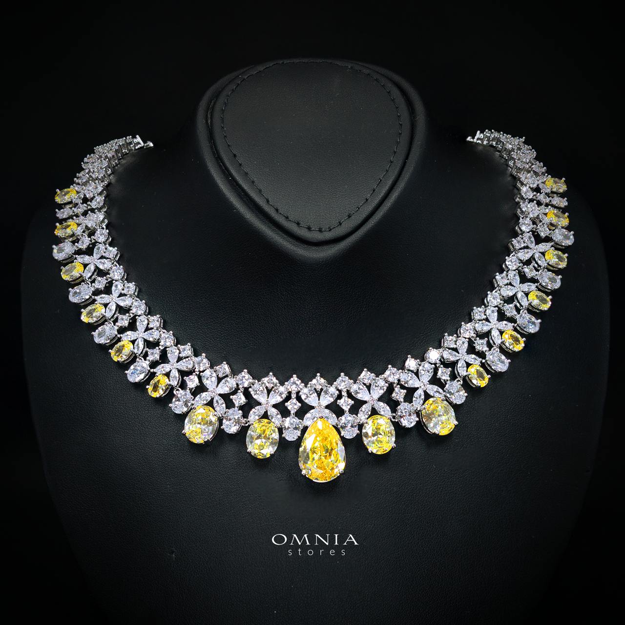 Suhana Yellow Bridal Full Set in High Quality Simulated Diamonds