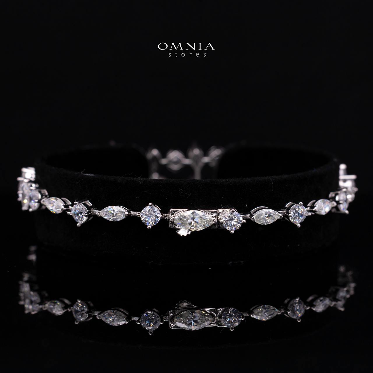 Eleniya Pearl and Pink Diamond Bracelet with Premium Simulated Diamonds and Certificate in 925 Sterling Silver