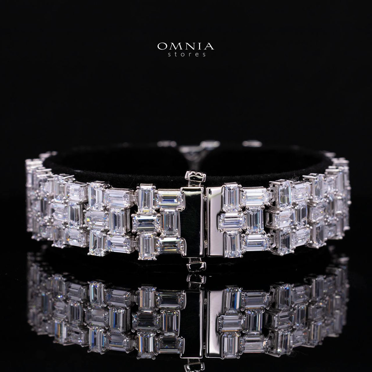 Ameliora Emerald Cut Bracelet with Premium Simulated Diamonds and Certificate in 925 Sterling Silver