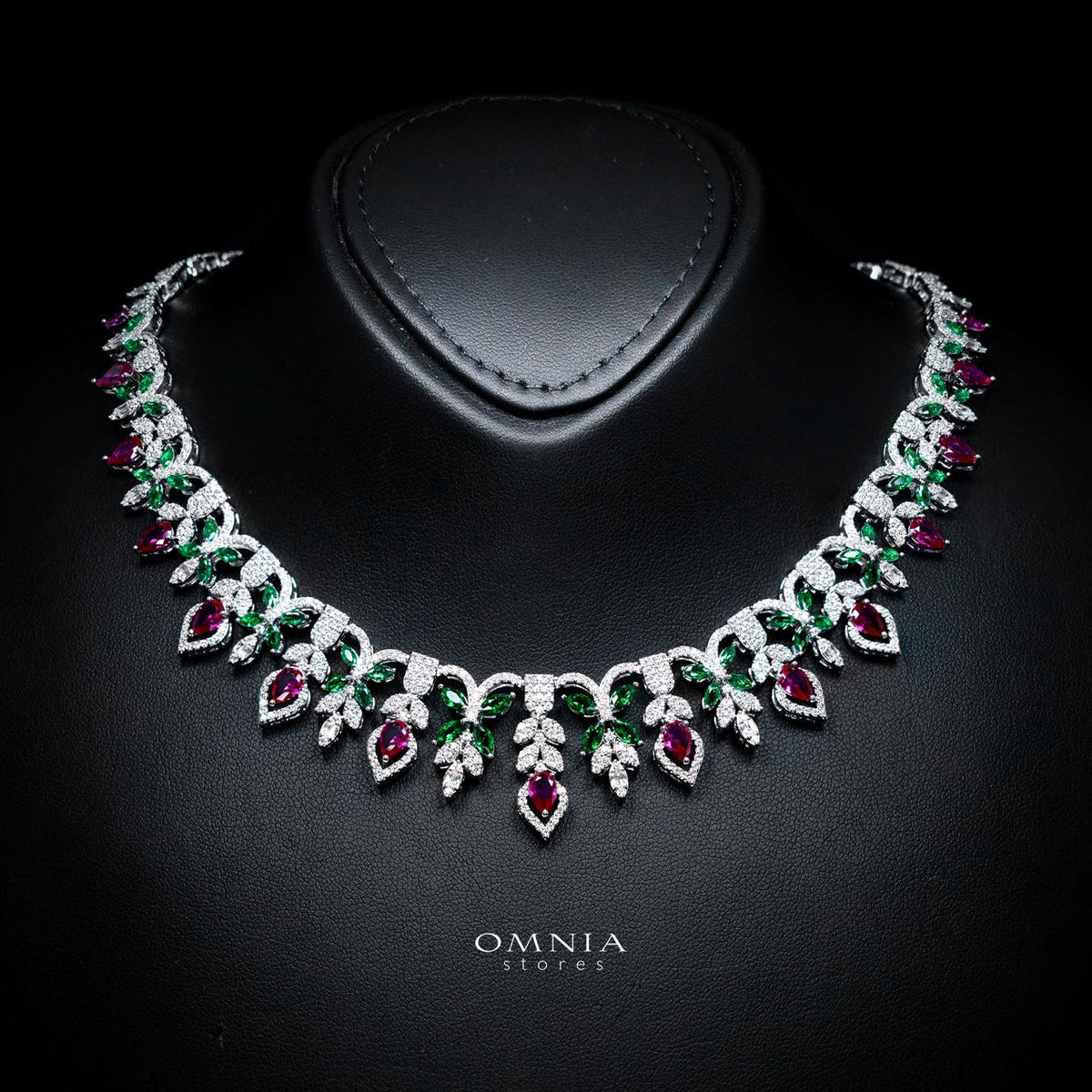 Simra Multicolor Luxury Bridal Full Set with High-Quality Simulated Diamonds – Rhodium Plated