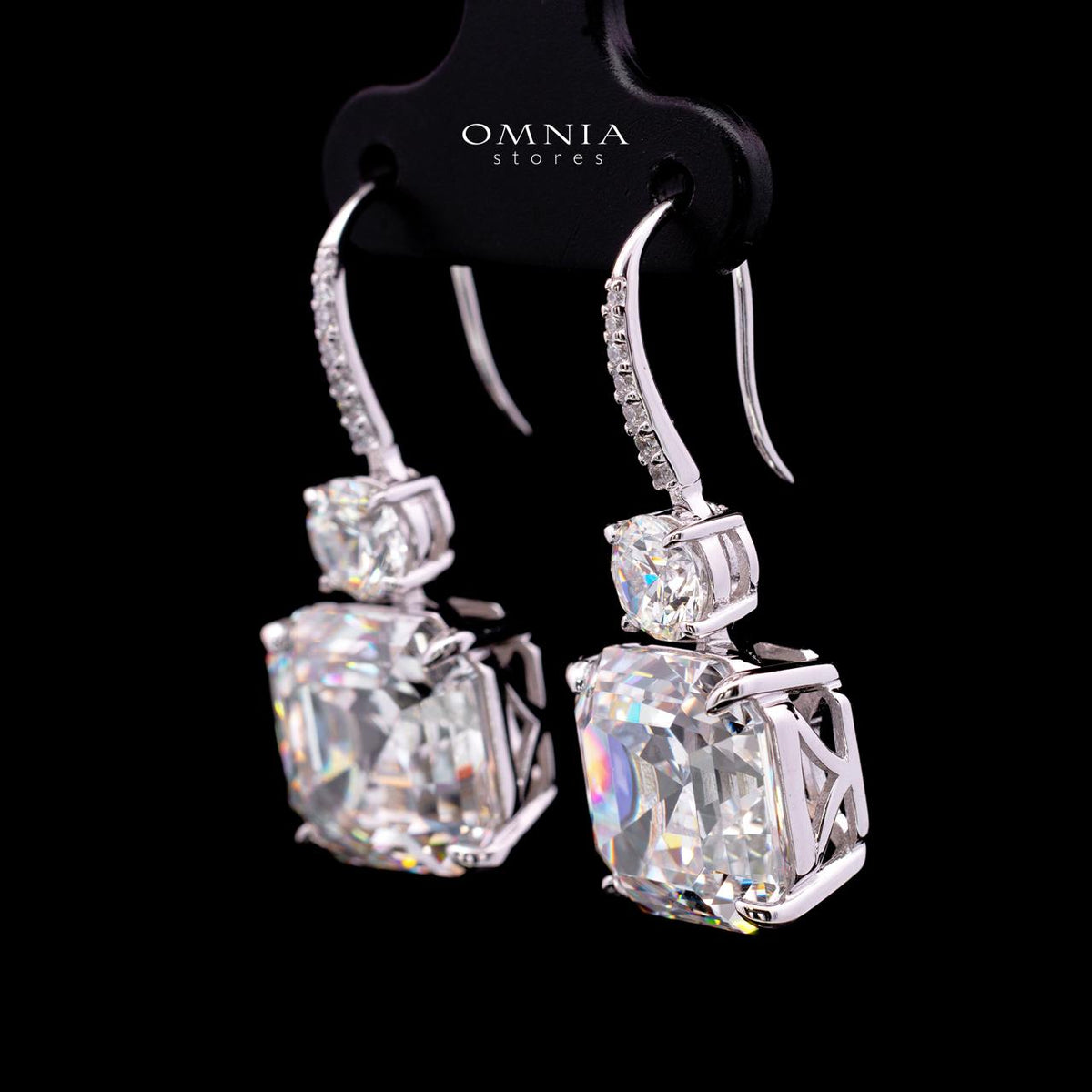 Jianna Earring with Certificate, High-Quality Premium Simulated Diamonds in 925 Sterling Silver