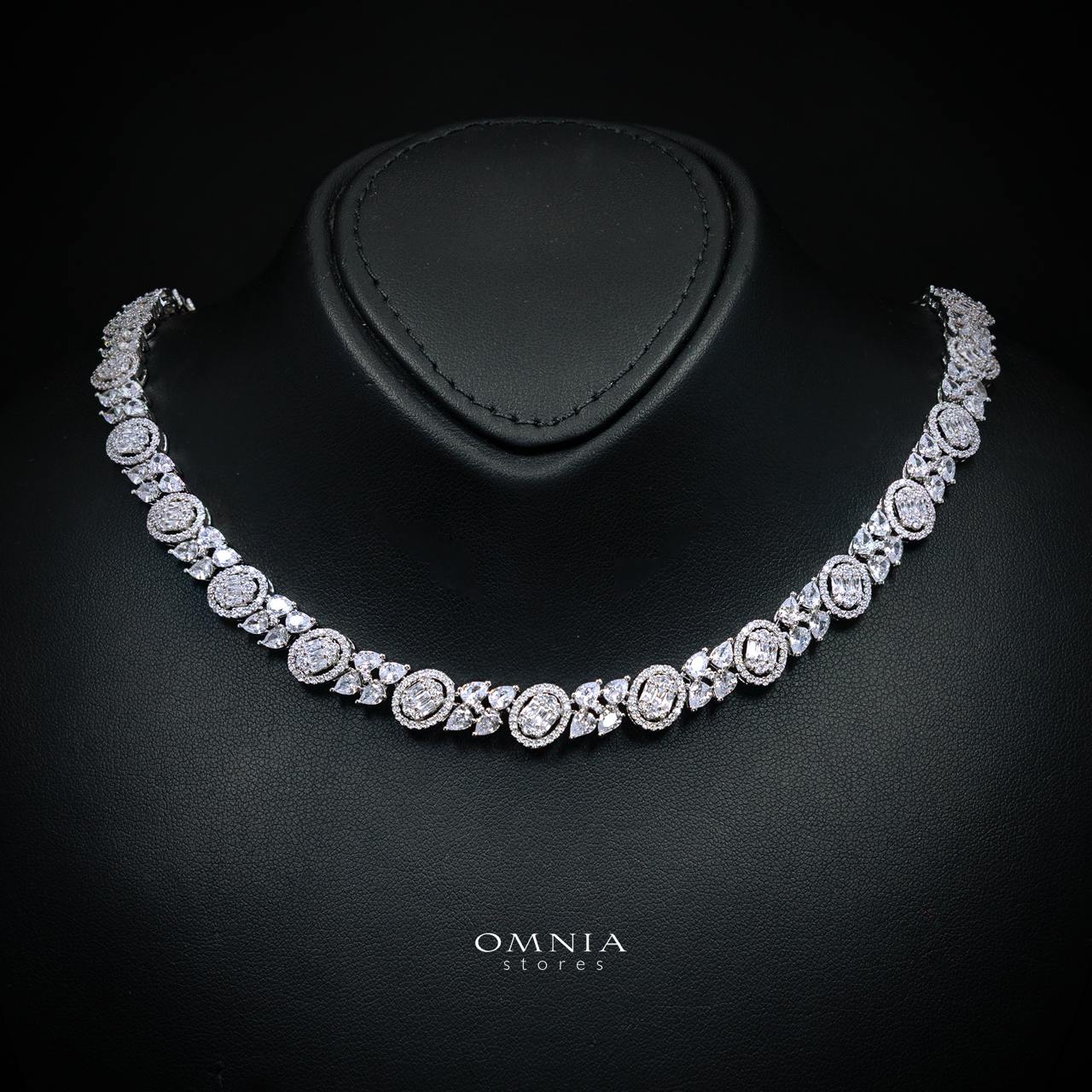 Rahima White Luxury Bridal Full Set with High-Quality Simulated Diamonds and Rhodium Plating