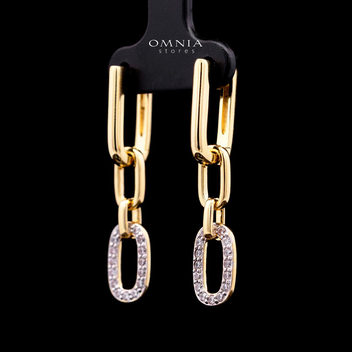 Estela Gold Premium Rhodium-Plated Alloy Earring with High-Quality Simulated Diamonds