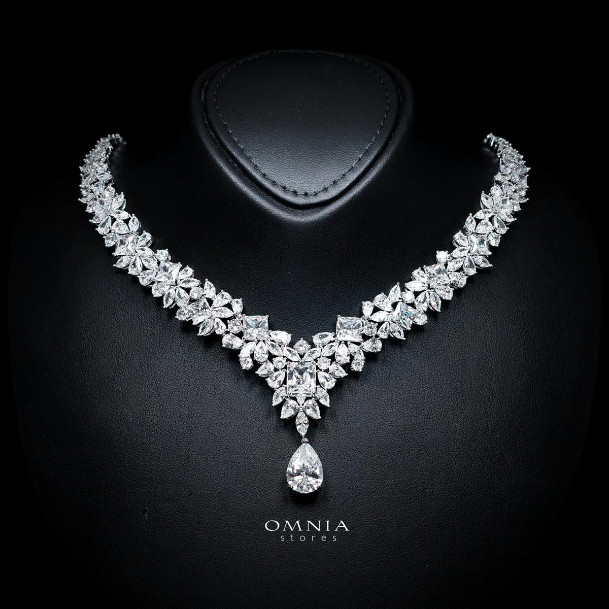 Christine White Luxury Bridal Full Set with High-Quality Simulated Diamonds – Rhodium Plated