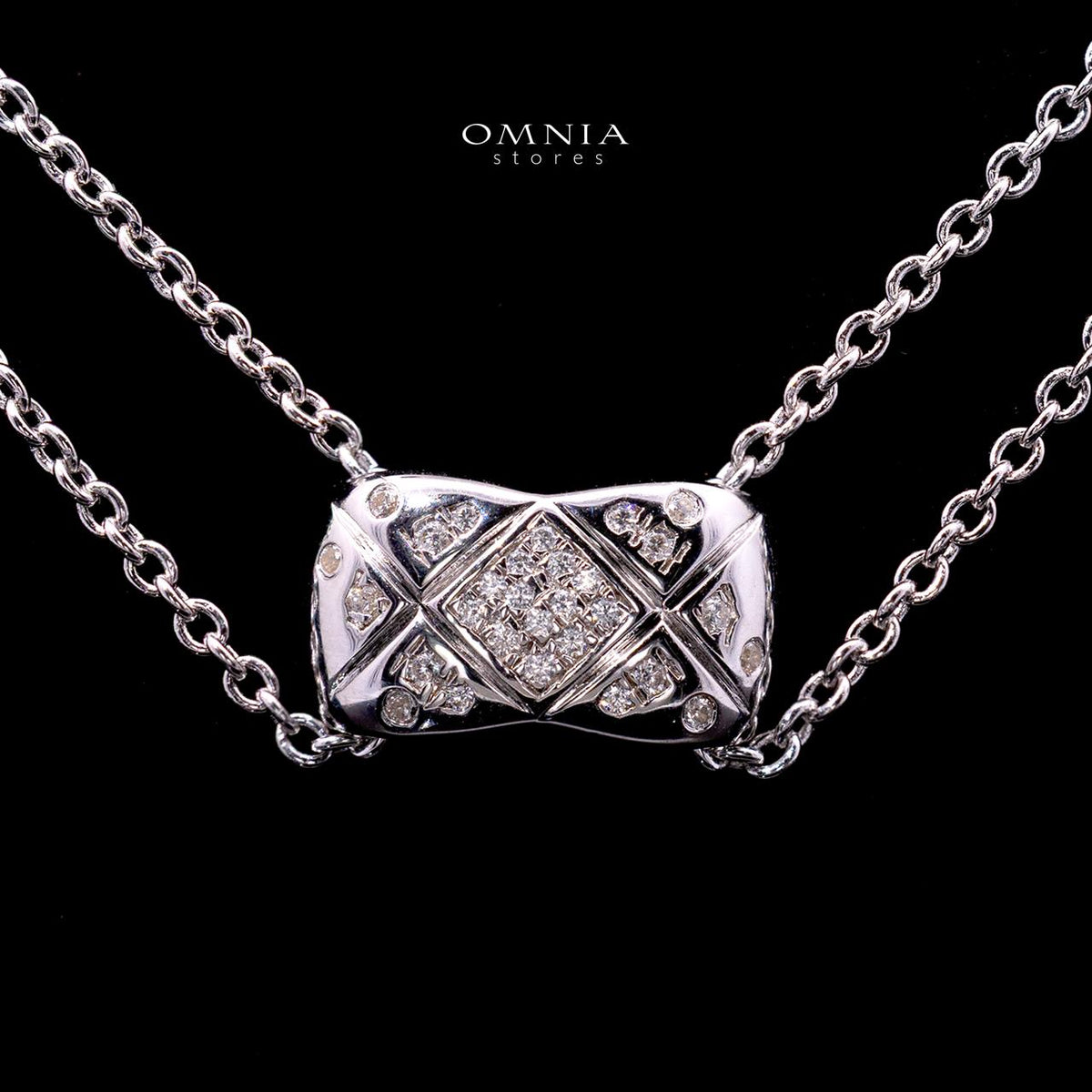 Brina Necklace with Certified Premium Simulated Diamonds in 925 Sterling Silver