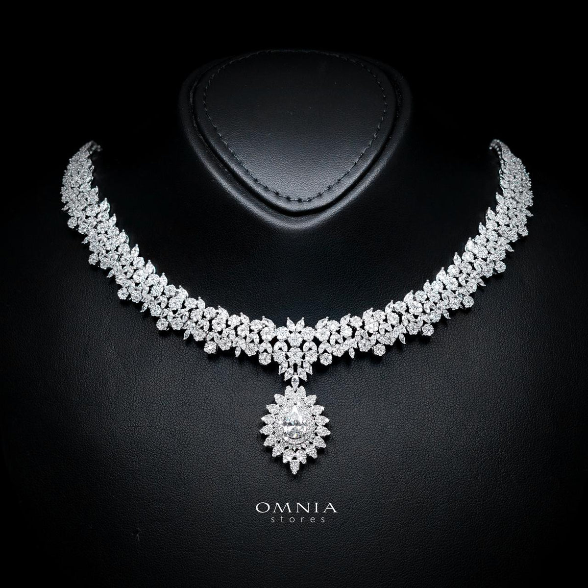 Ayrine White Luxury Bridal Full Set with High-Quality Simulated Diamonds – Rhodium Plated