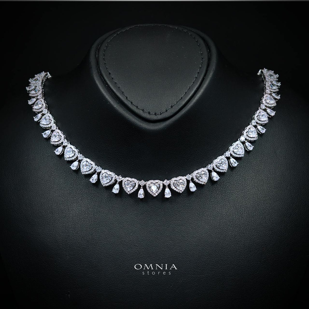 Talina White Luxury Bridal Full Jewelry Set with High-Quality Premium Simulated Diamonds-Rhodium-Plated