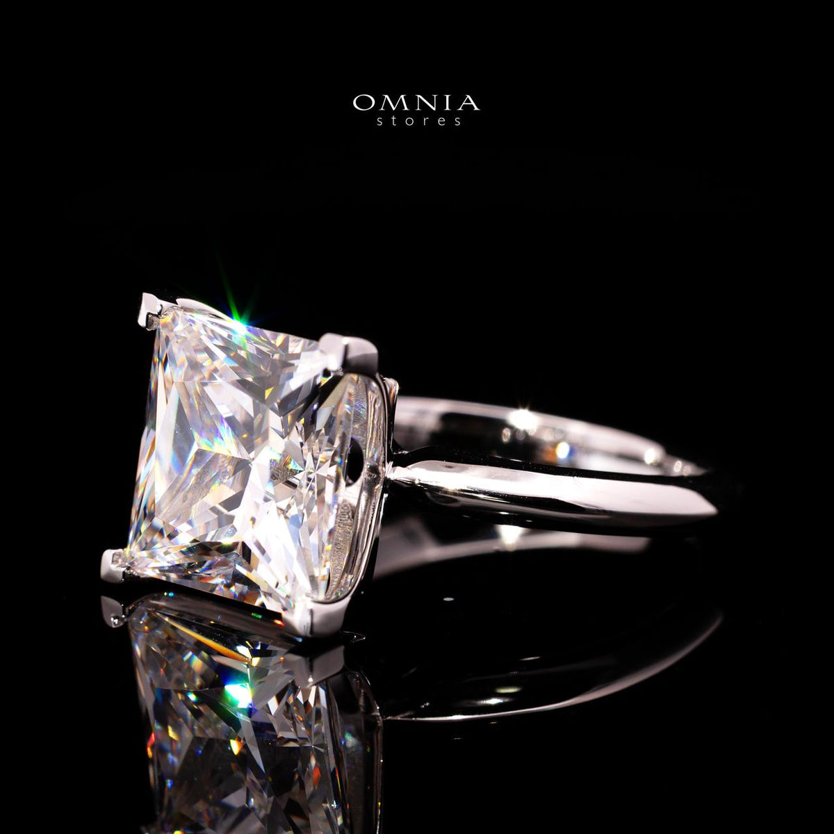 Shania Ring with Certificate, High-Quality Premium Simulated Diamonds in 925 Sterling Silver