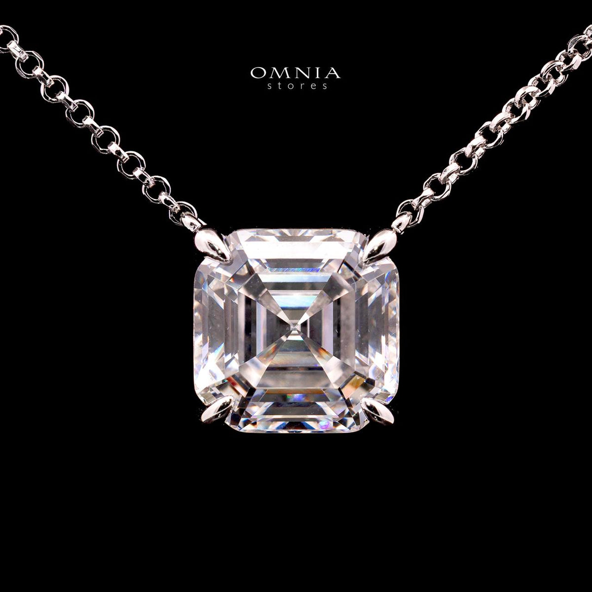 Eliza Necklace with Certificate, High-Quality Premium Simulated Diamonds in 925 Sterling Silver