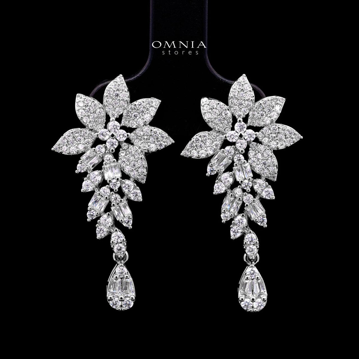 Farrah White Luxury Bridal Full Set with High-Quality Simulated Diamonds – Rhodium Plated