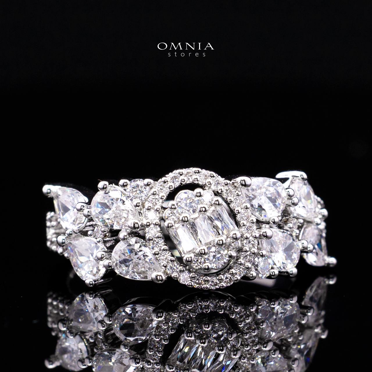Rahima White Luxury Bridal Full Set with High-Quality Simulated Diamonds and Rhodium Plating