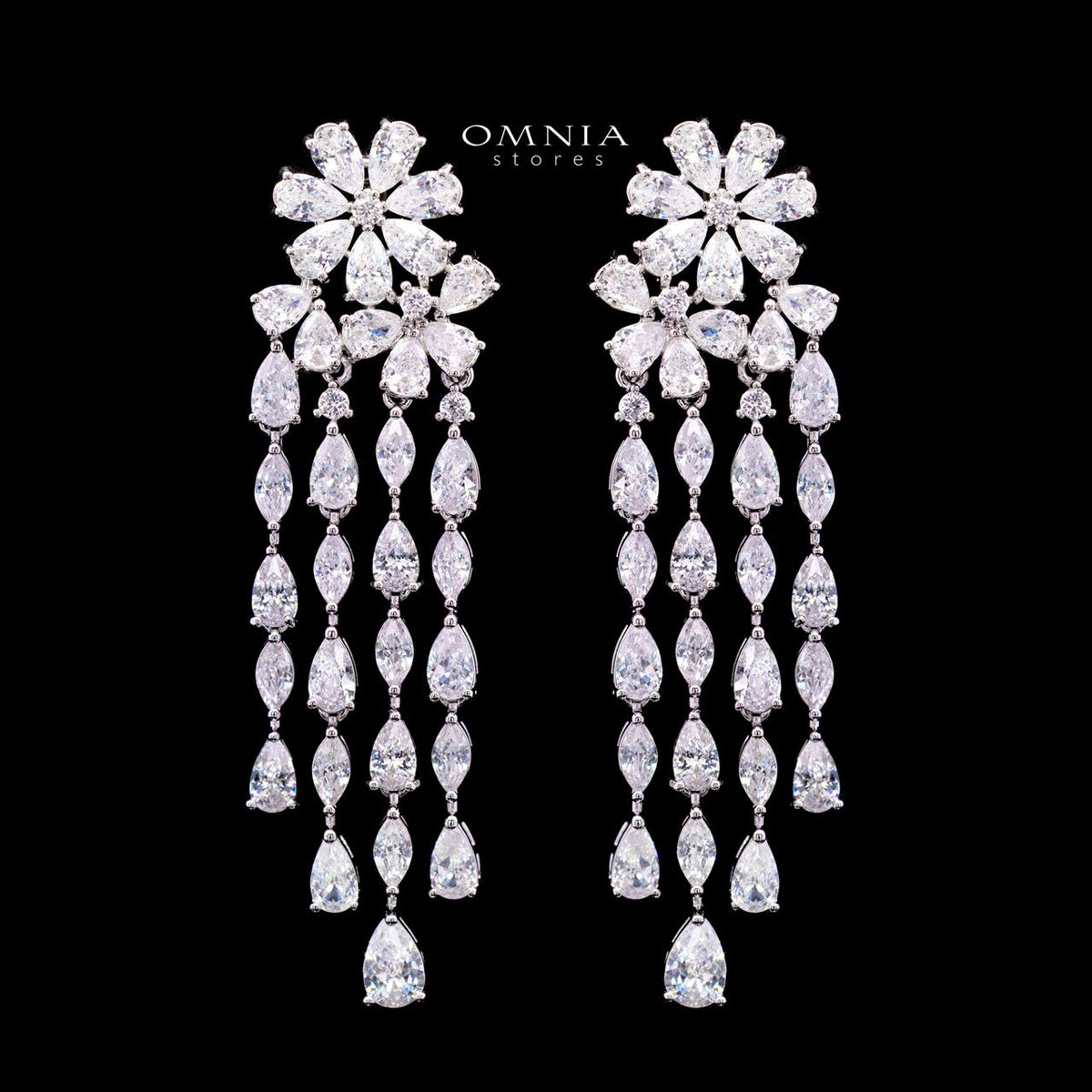 Seema White Luxury Bridal Full Set with High-Quality Simulated Diamonds – Rhodium Plated