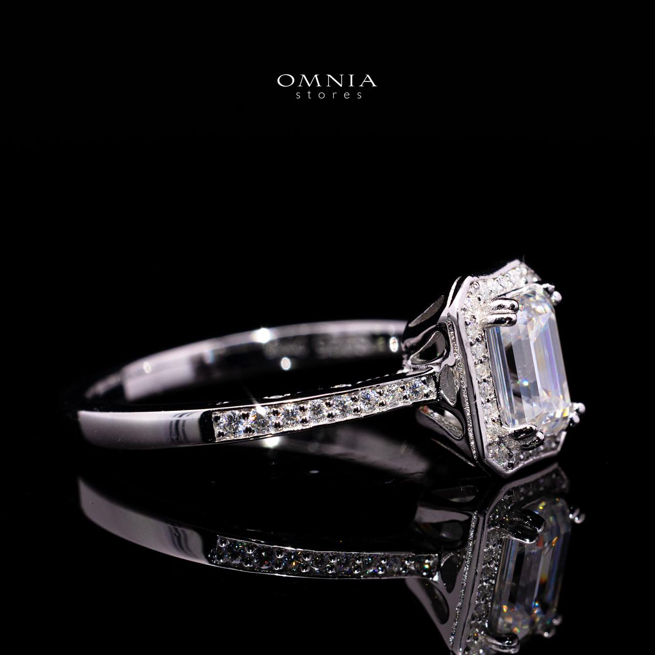 Diane Emerald-Cut Moissanite Ring 5x7mm (1CT) in 925 Sterling Silver