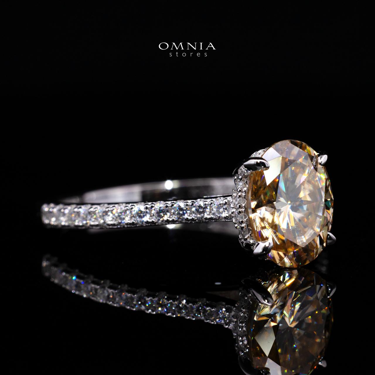 Sadia Yellow Ring with GRA Certificate, High-Quality Simulated Diamond, and 925 Sterling Silver
