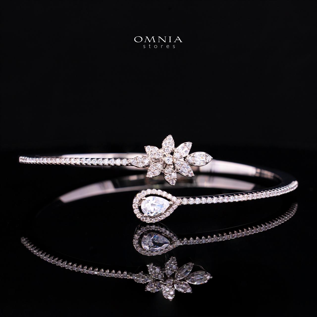 Annalise White Bridal Full Set with High-Quality Premium Simulated Diamonds – Rhodium-Plated