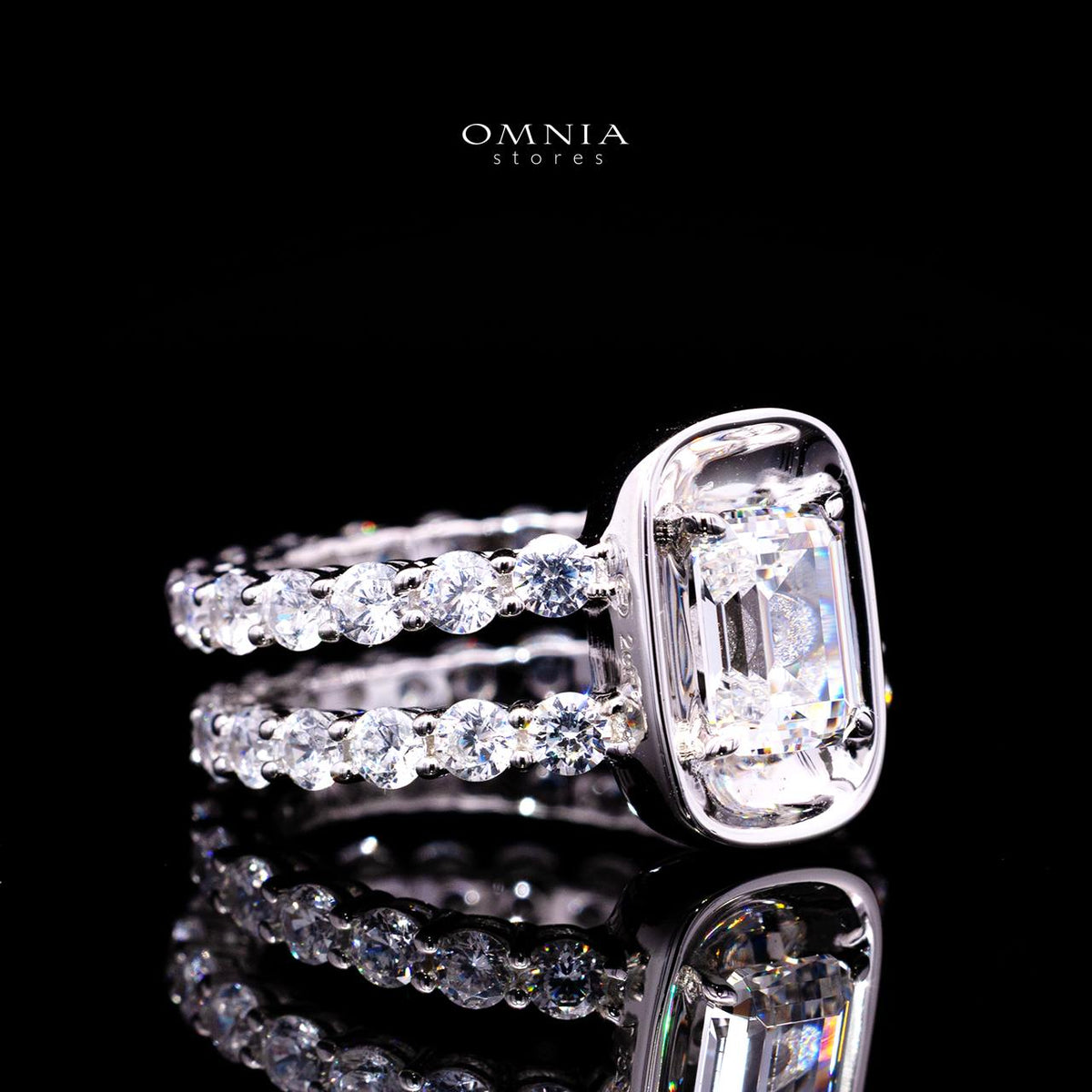 Kamili White Ring with Certified High-Quality Premium Simulated in 925 Sterling Silver