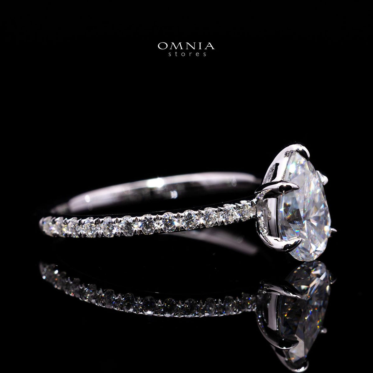 Tilda Pear-Cut Moissanite Ring 6x9mm (1.5CT) with Certificate in 925 Sterling Silver