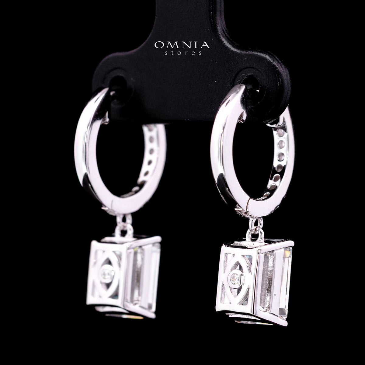 Ethna Drop Earring with Certified High-Quality Premium Simulated Diamonds in 925 Sterling Silver