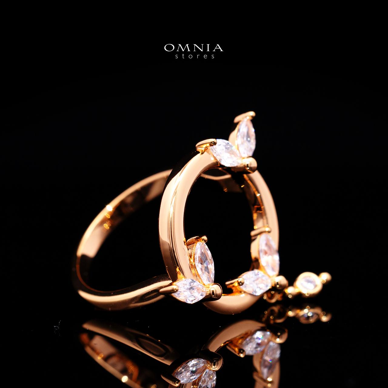Stacey Rose Gold Premium Rhodium-Plated Alloy Ring with High-Quality Simulated Diamonds